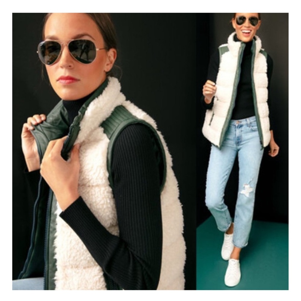 TUCKERNUCK Reversible Beckham Vest in Faux Green Leather and Shearling